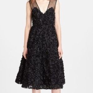 Tracey Reese Black Flower Midi Dress, Sz 8